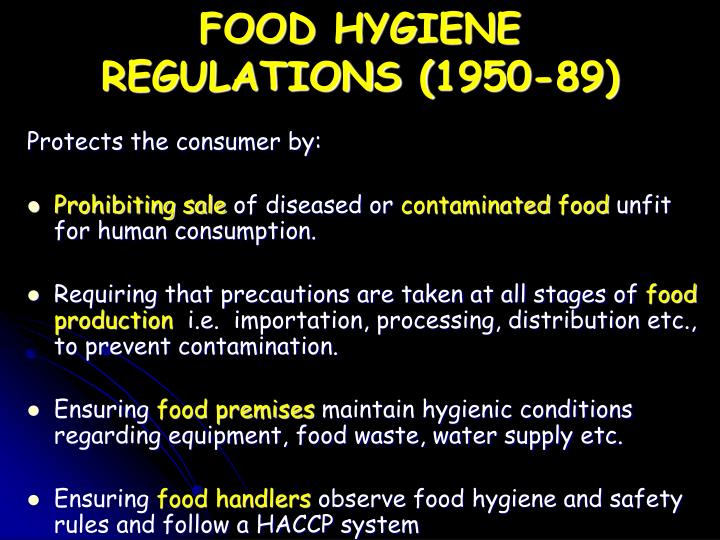 Food Hygiene Regulations To Food Hygiene Regulations To