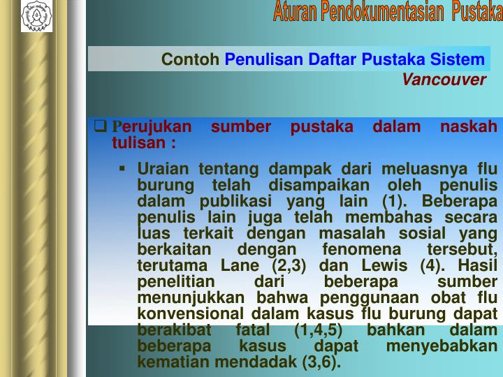 Contoh Daftar Pustaka Metode Vancouver - Simak Gambar Berikut