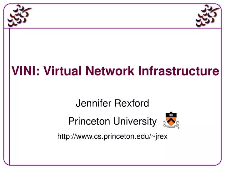 vini virtual network infrastructure n.