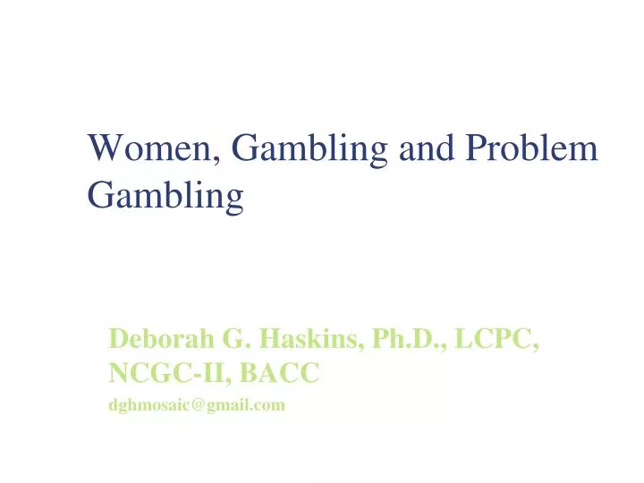 women gambling and problem gambling n.
