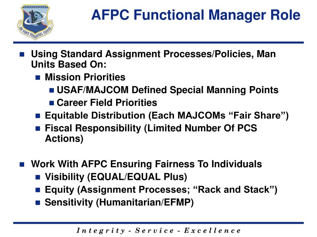 afpc's 1d7 assignments functional