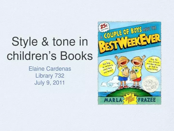 style tone in children s books n.