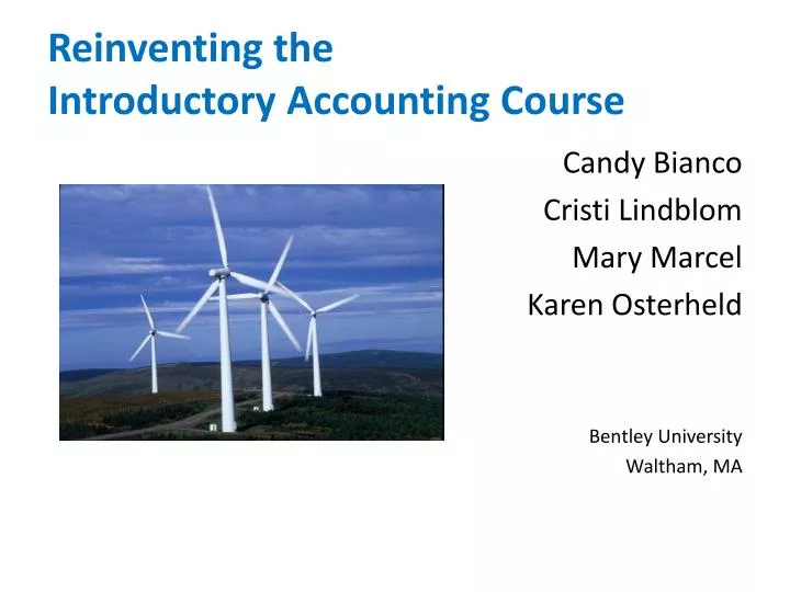 reinventing the introductory accounting course n.