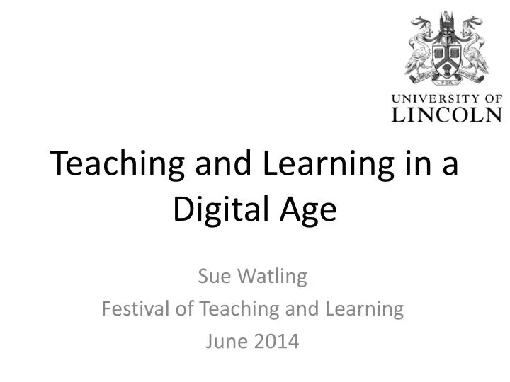 teaching and learning in a digital age n.