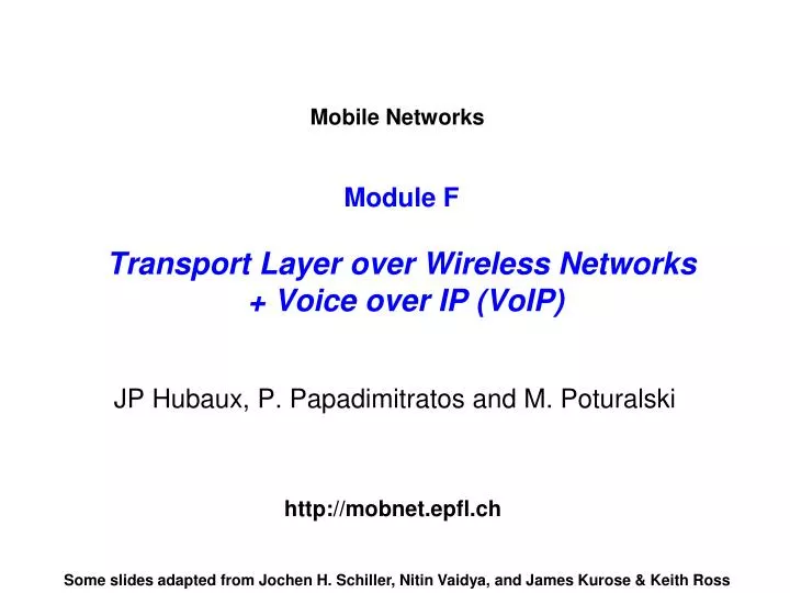 module f transport layer over wireless networks voice over ip voip n.