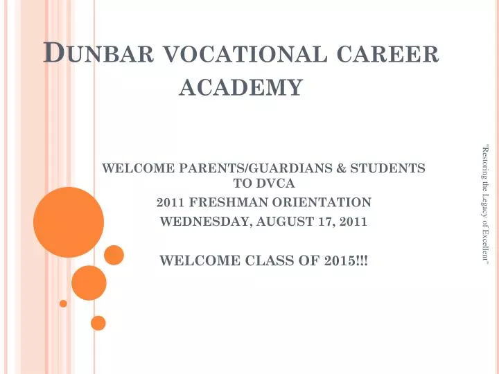 dunbar vocational career academy n.