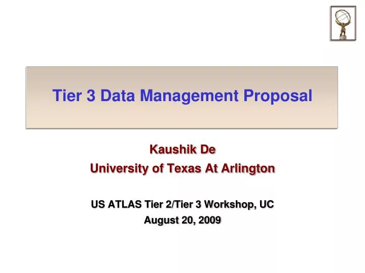 tier 3 data management proposal n.