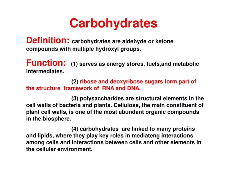 carbohydrates ppt download