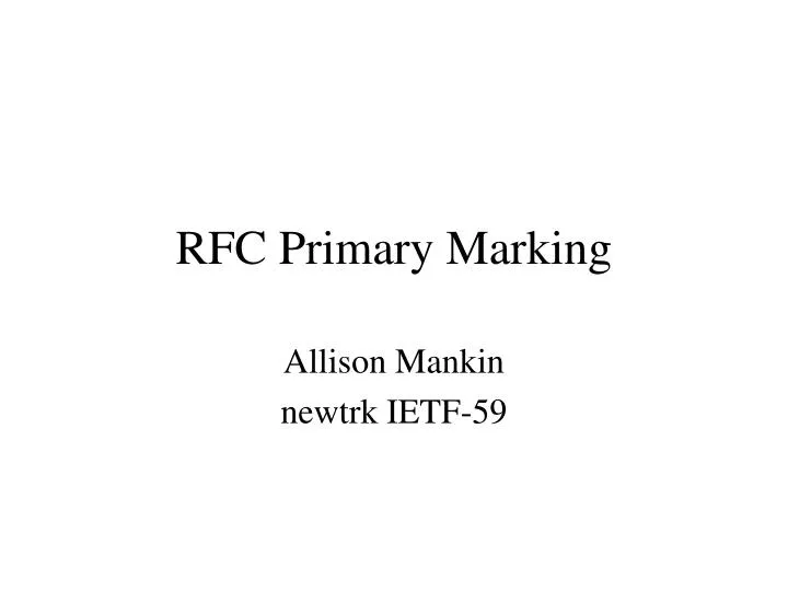 rfc primary marking n.