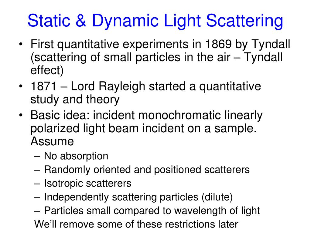PPT Static & Dynamic Light Scattering download - ID:3695054
