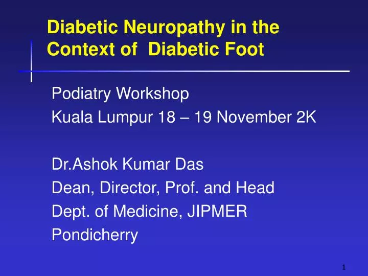 diabetic neuropathy in the context of diabetic foot n.