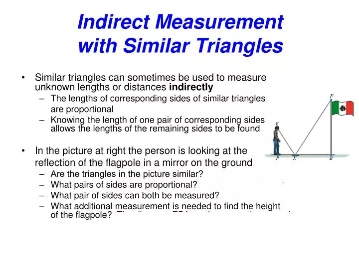 PPT Indirect Measurement with Similar Triangles
