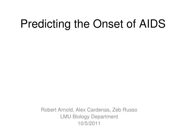 predicting the onset of aids n.