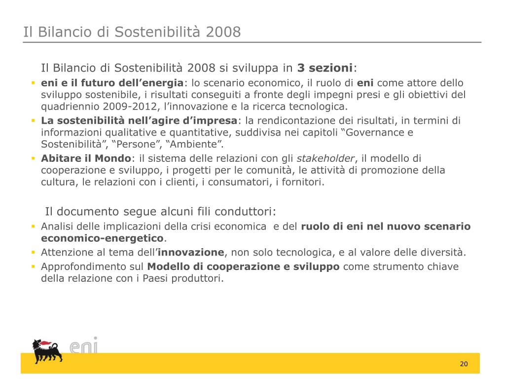 PPT - Sabina Ratti – Responsabile Sostenibilità Eni S.p.A. 16/06/2009  PowerPoint Presentation - ID:3697131