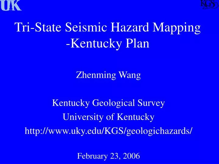 tri state seismic hazard mapping kentucky plan n.