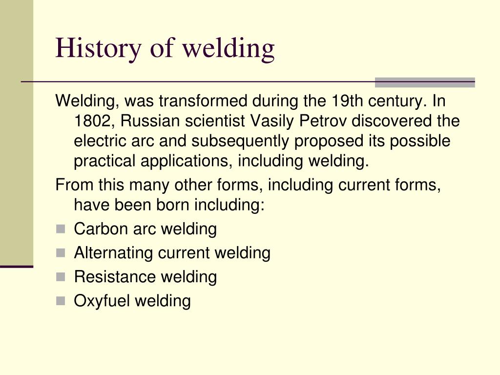 essay on the history of welding