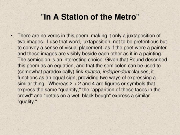 In A Station Of The Metro PPT - Ezra Pound PowerPoint Presentation - ID:3702464