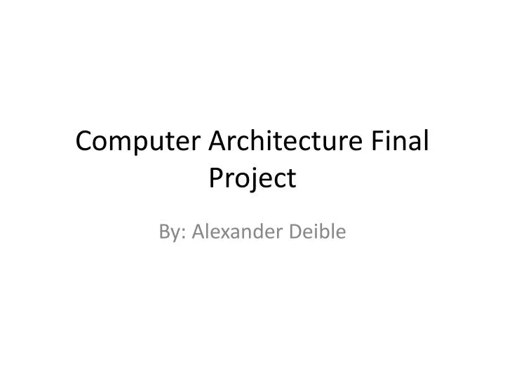 computer architecture final project n.