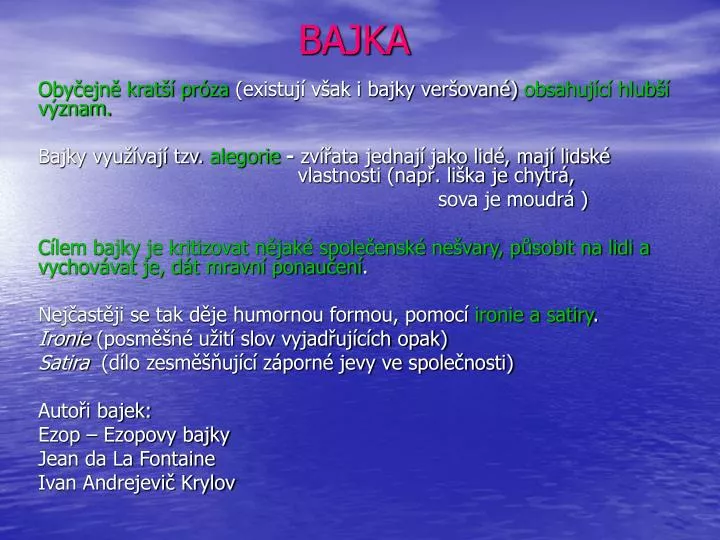 PPT - BAJKA PowerPoint Presentation, free download - ID:3702531