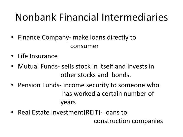 non bank intermediaries