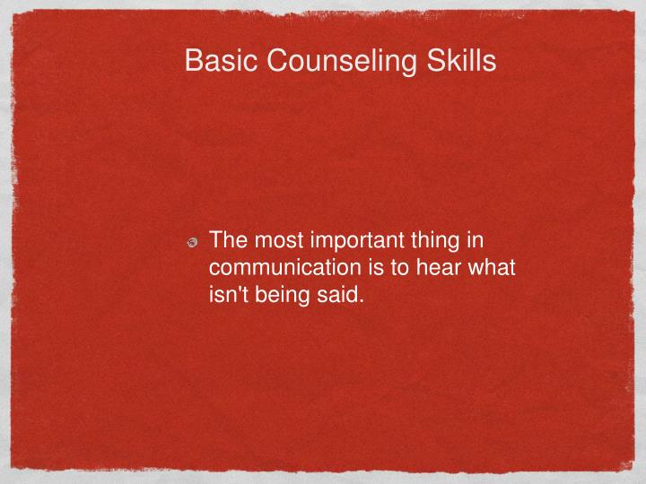 basic counselling skills basic counselling skills