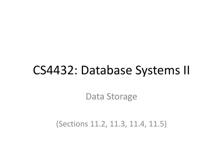 cs4432 database systems ii n.
