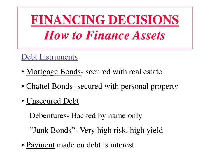financing decision example