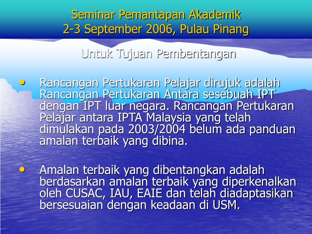 Ppt Panel 2 Amalan Terbaik Dalam Pengurusan Akademik Pengurusan Rancangan Pertukaran Pelajar Powerpoint Presentation Id 3703280