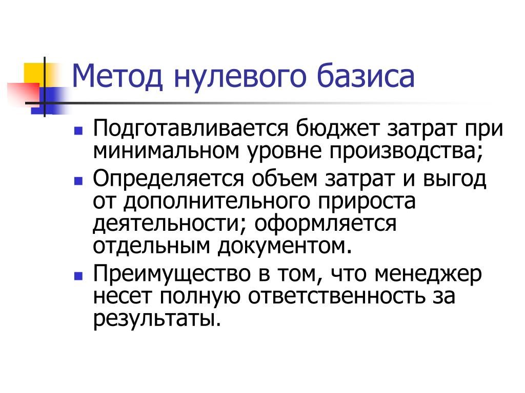 Метод пусто. Метод нулевого базиса. Метод нулевого базисного бюджета. Метод нулевой базы. Метод прироста, метод нулевого базиса, метод гибкого бюджета.