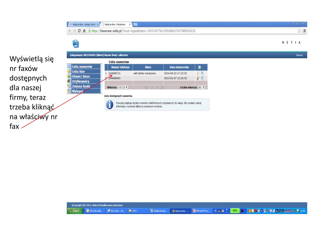 PPT - Fax serwer Netia Jak wysłać fax ? PowerPoint Presentation, free  download - ID:3704337
