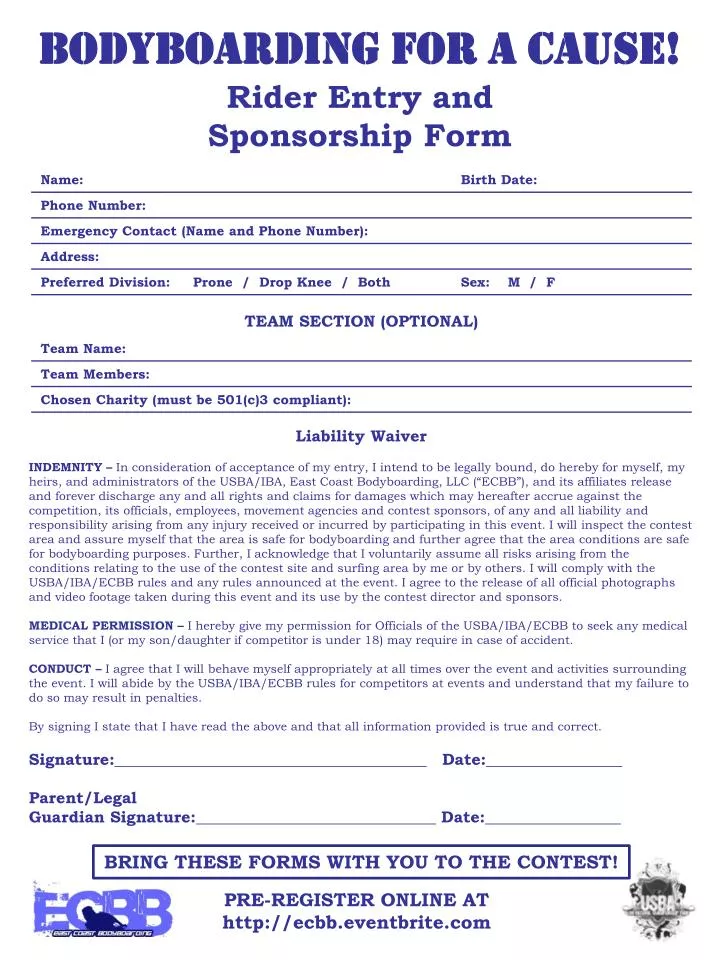 PPT - Rider Entry and Sponsorship Form PowerPoint Presentation, free ...