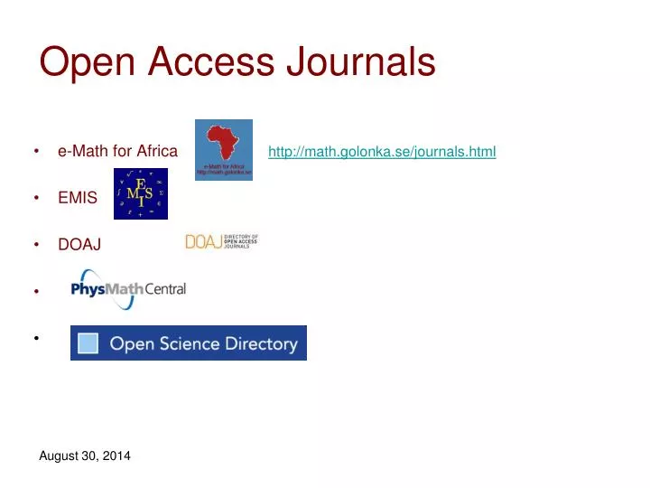 open access journals n.