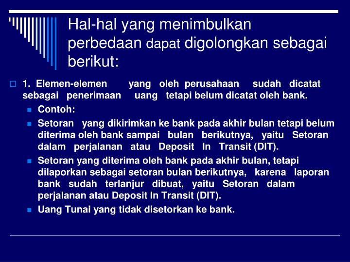 PPT - REKONSILIASI BANK PowerPoint Presentation - ID:3707685