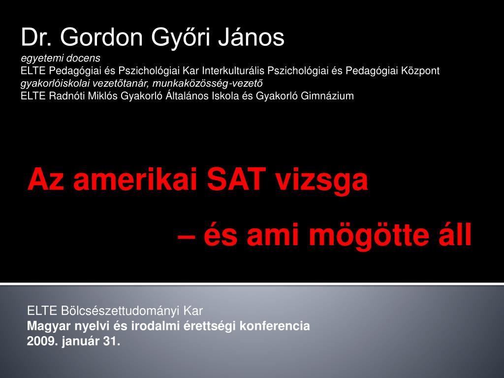 PPT - Dr. Gordon Győri János egyetemi docens PowerPoint Presentation -  ID:3707739