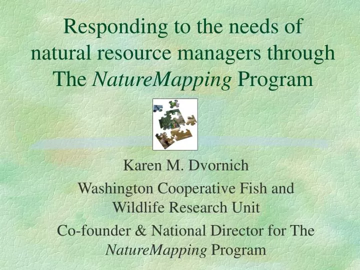PPT Responding to the needs of natural resource managers through The