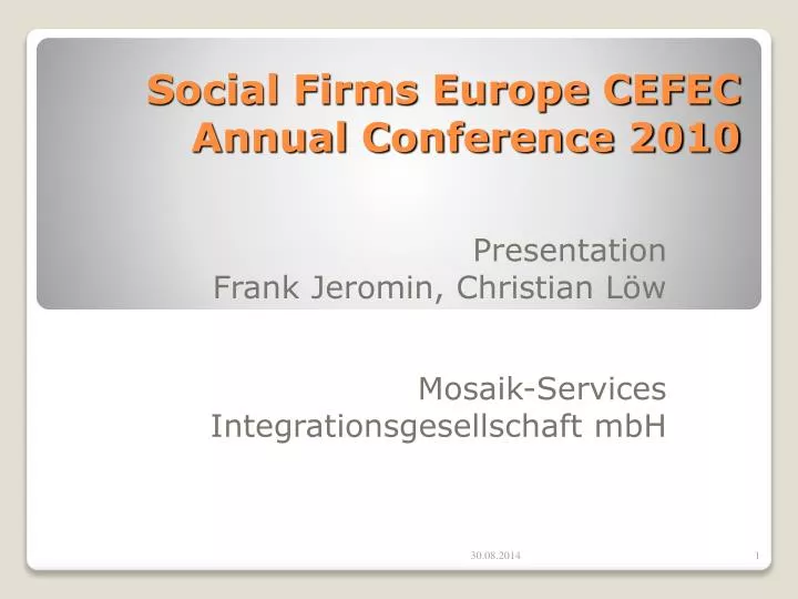social firms europe cefec annual conference 2010 n.