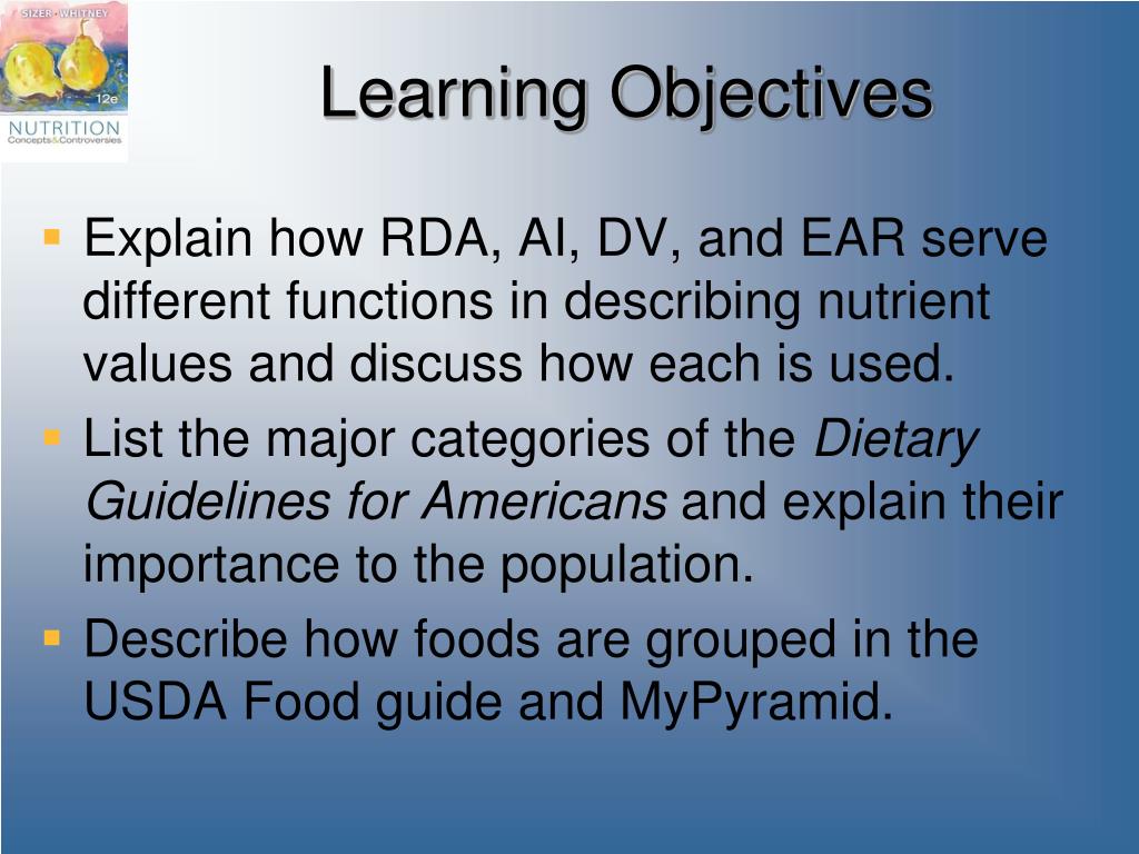 Ppt Chapter 2 Nutrition Tools Standards And Guidelines Powerpoint Presentation Id