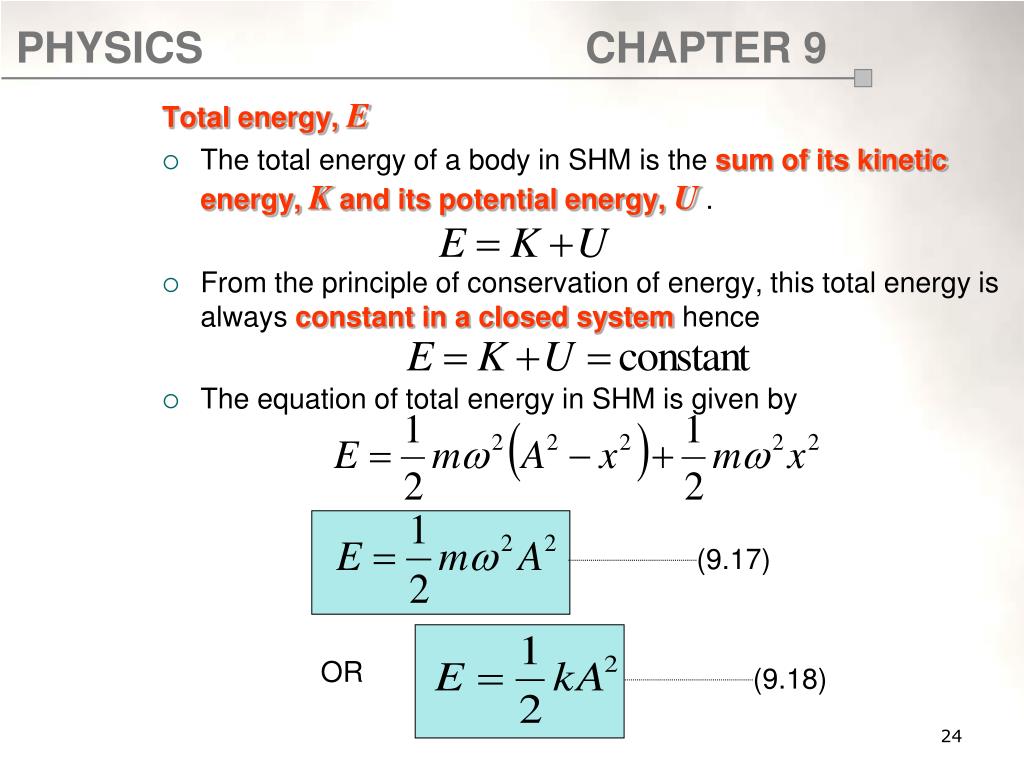 PPT - CHAPTER 9: Simple Harmonic Motion (5 Hours) PowerPoint