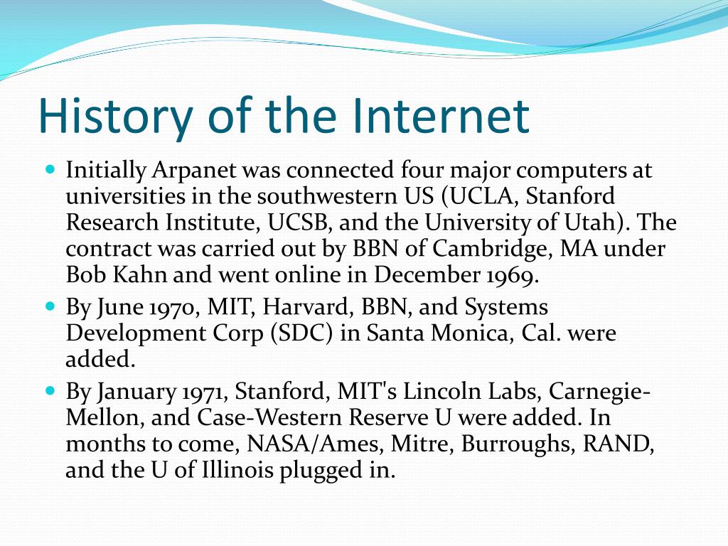 History of internet - pnagarden
