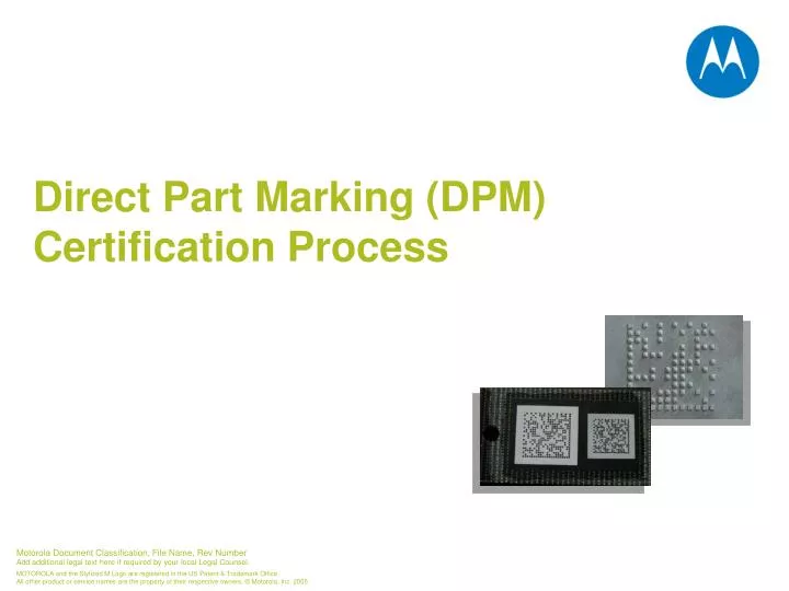 direct part marking dpm certification process n.