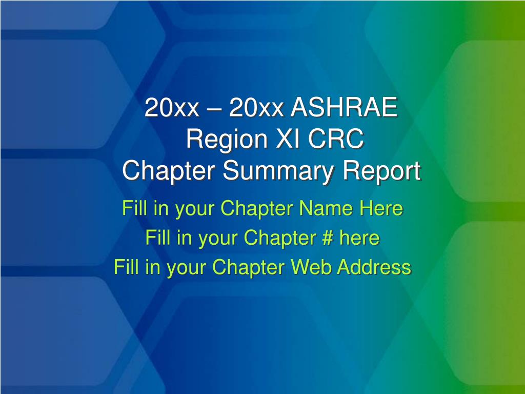 PPT 20xx 20xx ASHRAE ____ RVC Report PowerPoint Presentation, free