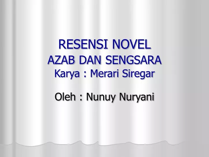 Resensi Novel Azab Dan Sengsara