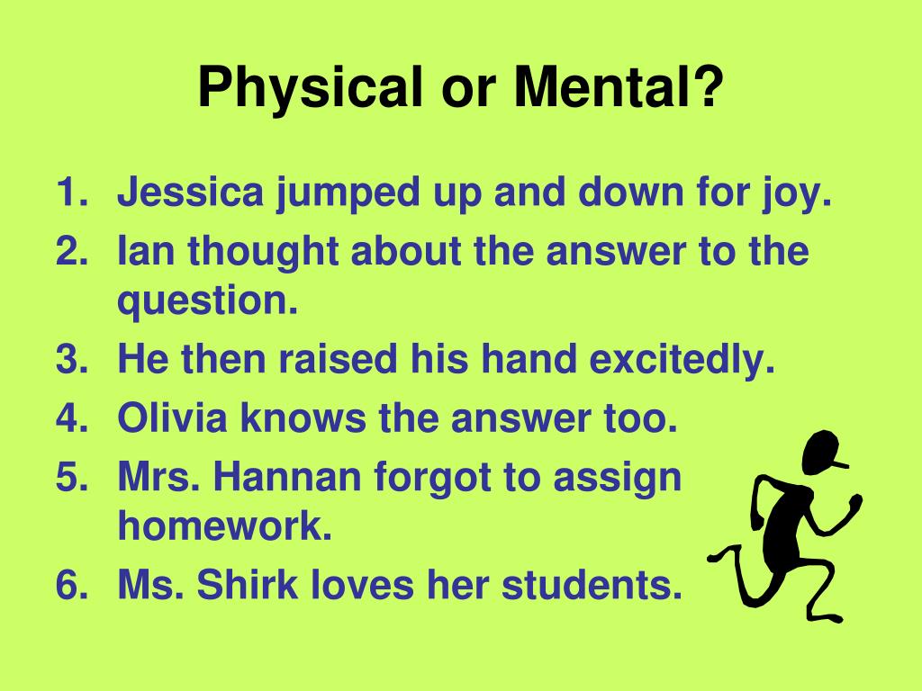 Mental And Physical Verbs Worksheets