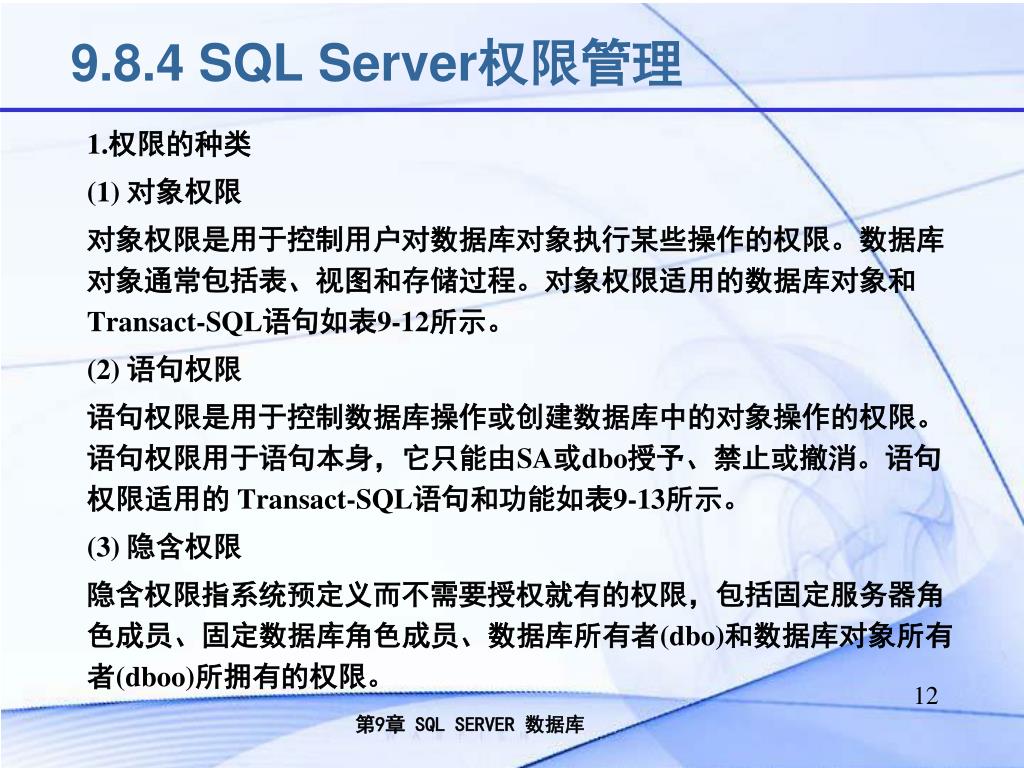 Ppt 9 8 Sql Server 数据库安全性管理powerpoint Presentation Free Download Id Ppt 9 8 Sql Server 数据库安全性管理powerpoint Presentation Free Download Id