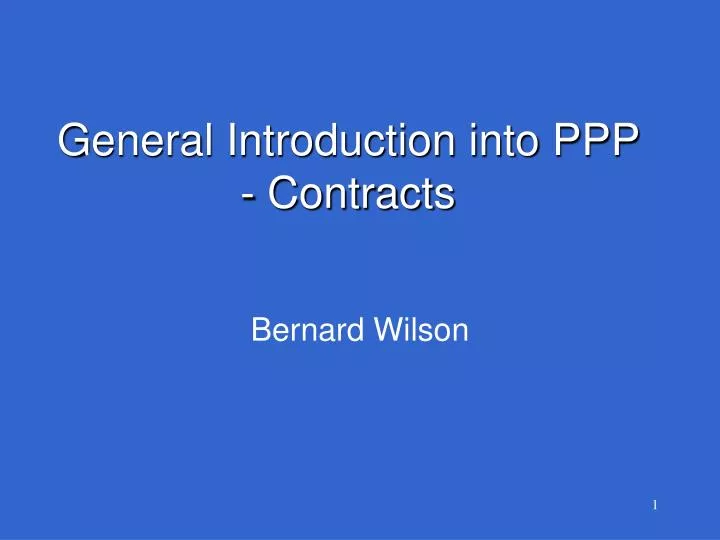 general introduction into ppp contracts n.
