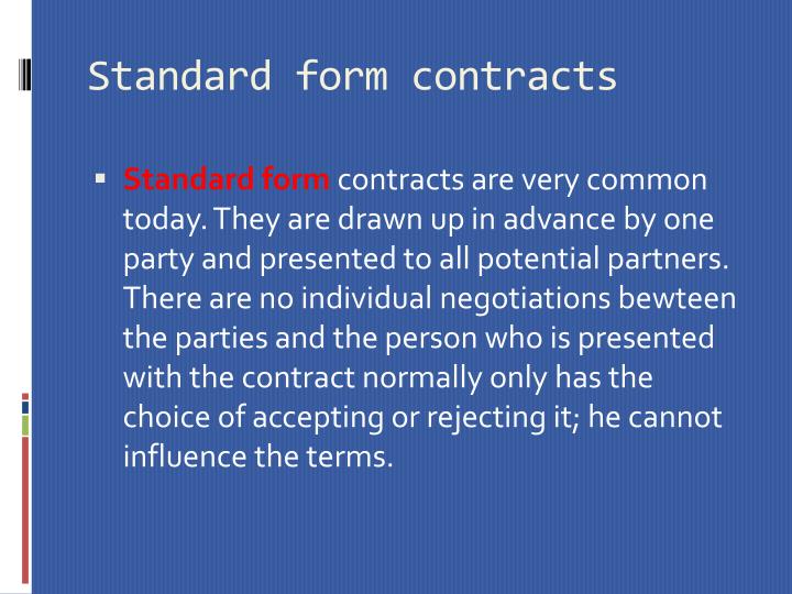 starndard contracts starndard contracts
