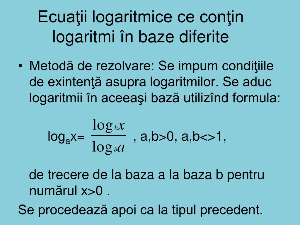PPT - Ecuații logaritmice PowerPoint Presentation, free download -  ID:3716991