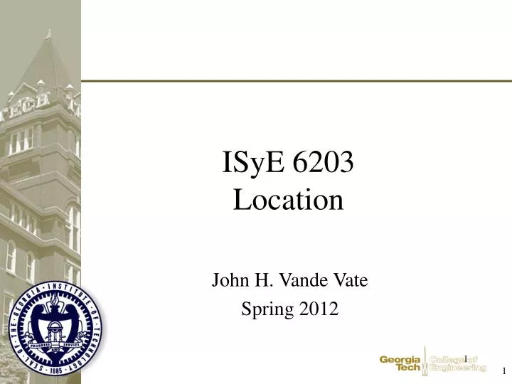 isye 6203 location n.