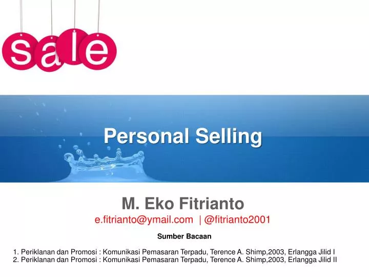 personal selling n.