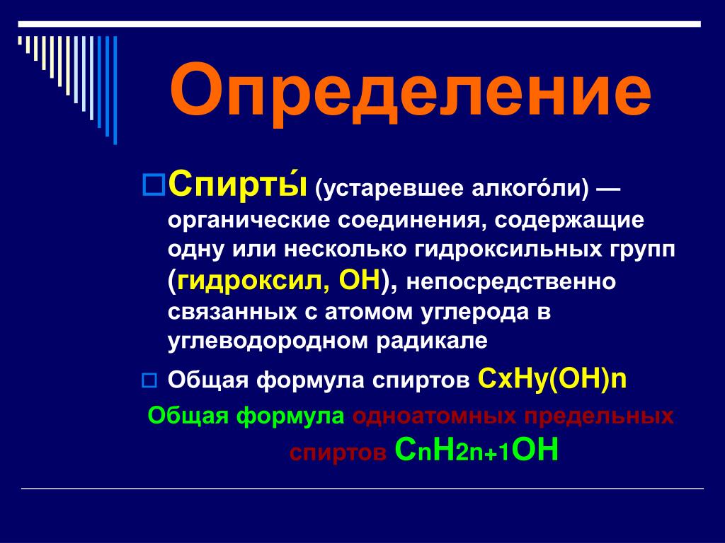 Спирты Презентация